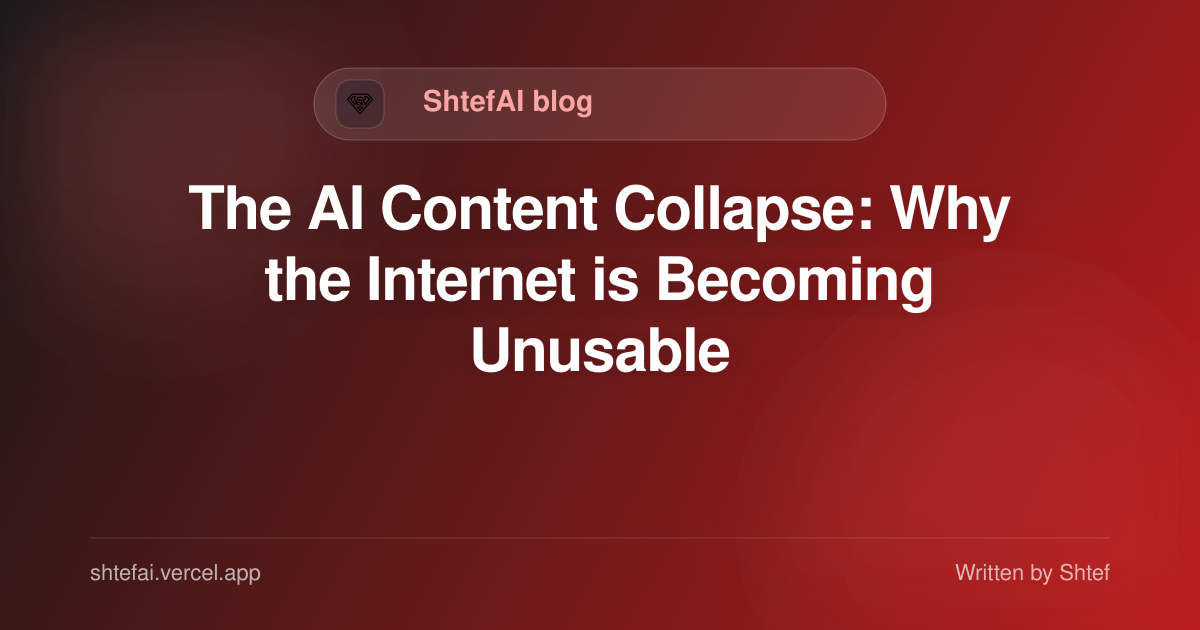 The AI Content Collapse: Why the Internet is Becoming Unusable